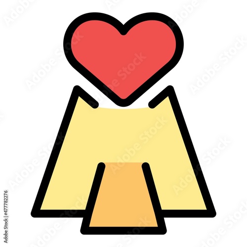 Self-esteem love icon. Outline self-esteem love vector icon color flat isolated