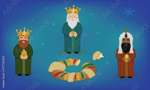 Kings' cake and kings of christmas