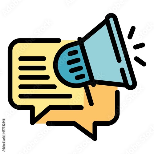 Advertise project icon. Outline advertise project vector icon color flat isolated