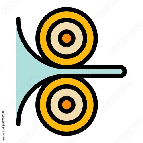 Pulp and paper process icon. Outline pulp and paper process vector icon color flat isolated