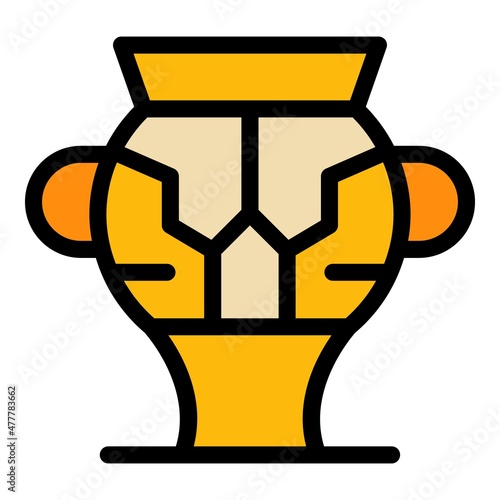 Exhibit amphora icon. Outline exhibit amphora vector icon color flat isolated