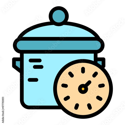 Multicooker icon. Outline multicooker vector icon color flat isolated