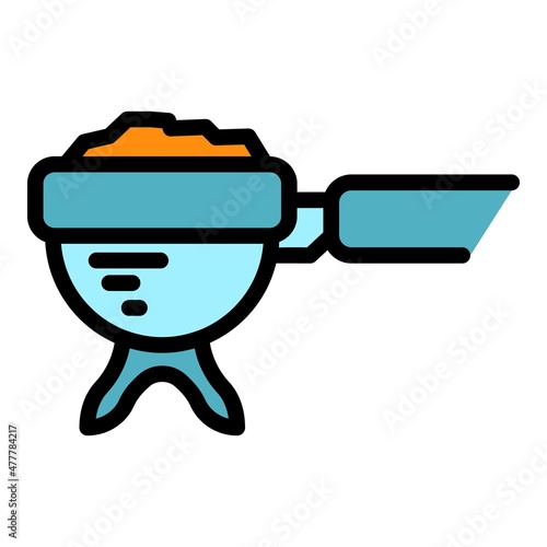 Coffee spoon icon. Outline coffee spoon vector icon color flat isolated