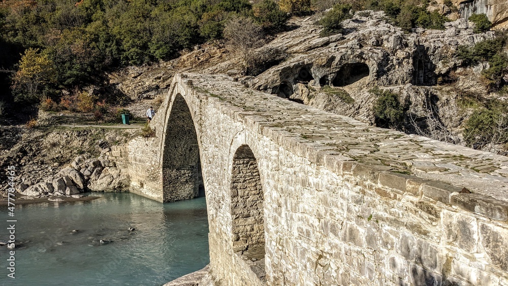 old stone bridge over the river