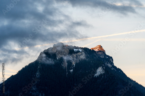 Thunersee, lake of Thun. View of the mountain Sigriswiler Rothorn. Merligen, Switzerland photo