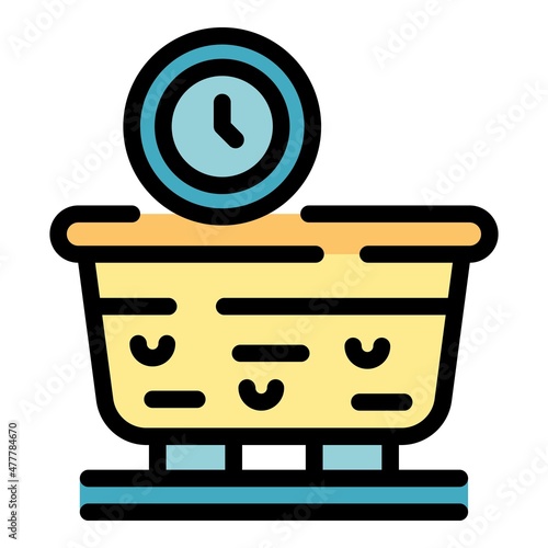 Coagulation dairy icon. Outline coagulation dairy vector icon color flat isolated
