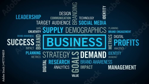 Business Word Cloud Blue