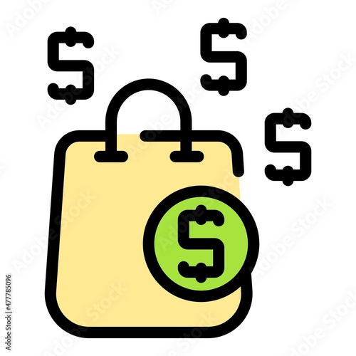 Financial product part icon. Outline financial product part vector icon color flat isolated