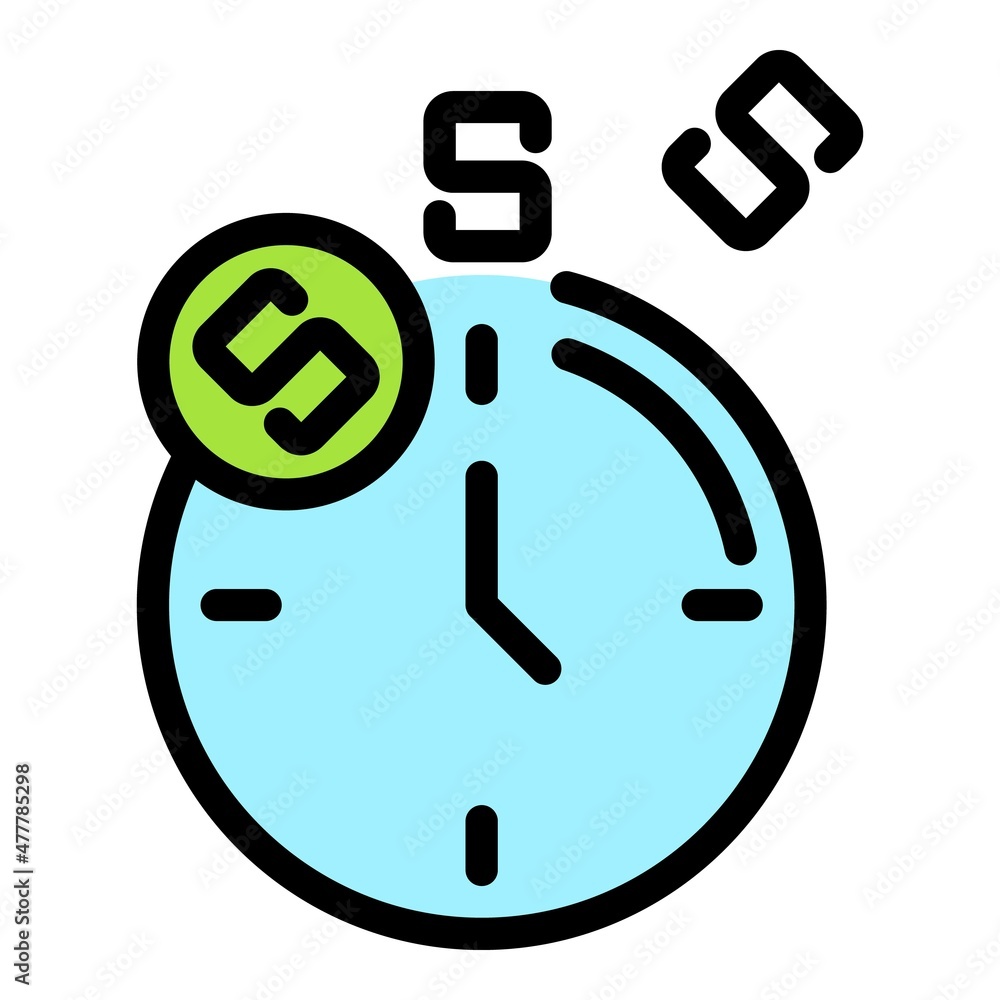 Timer price product icon. Outline timer price product vector icon color flat isolated Timer price product icon. Outline timer price product vector icon color flat isolated