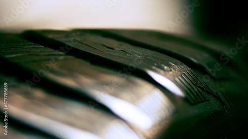close up of tyre tread