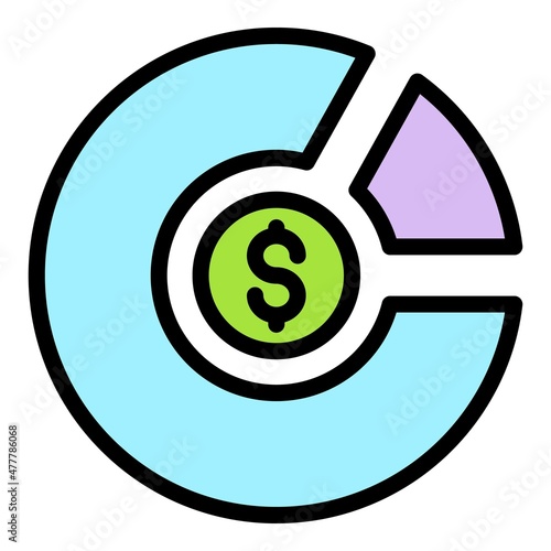 Media target audience icon. Outline media target audience vector icon color flat isolated