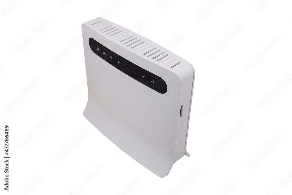 Wireless Wi-Fi router isolated on white background Wireless Wi-Fi router isolated on white background