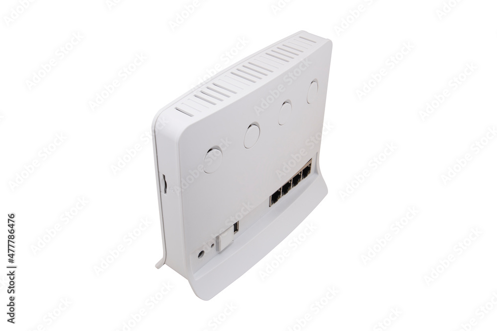 Wireless Wi-Fi router isolated on white background Wireless Wi-Fi router isolated on white background