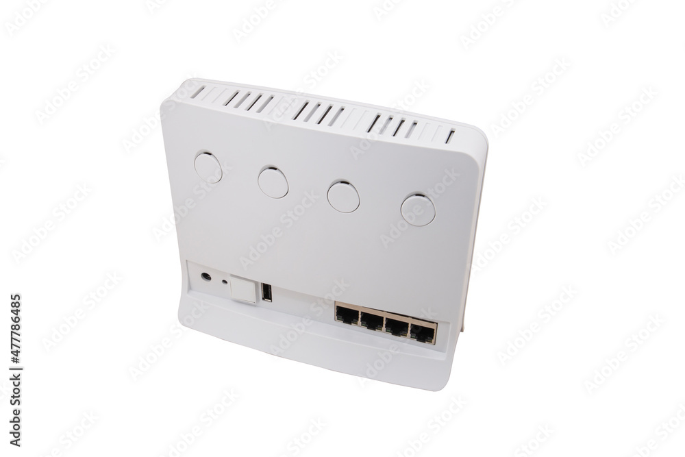 Wireless Wi-Fi router isolated on white background Wireless Wi-Fi router isolated on white background