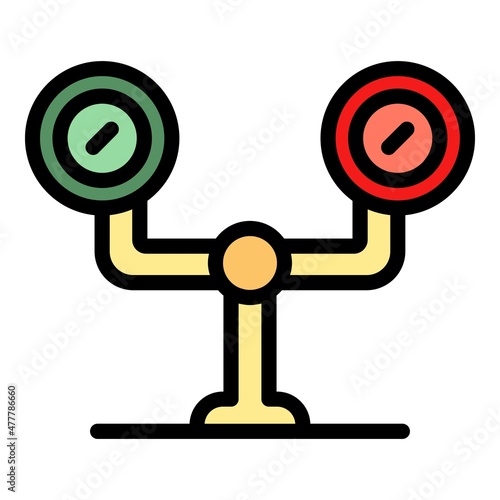 Tram lights icon. Outline tram lights vector icon color flat isolated