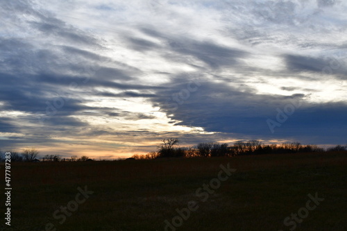 Dramatic Sunset Over a Field