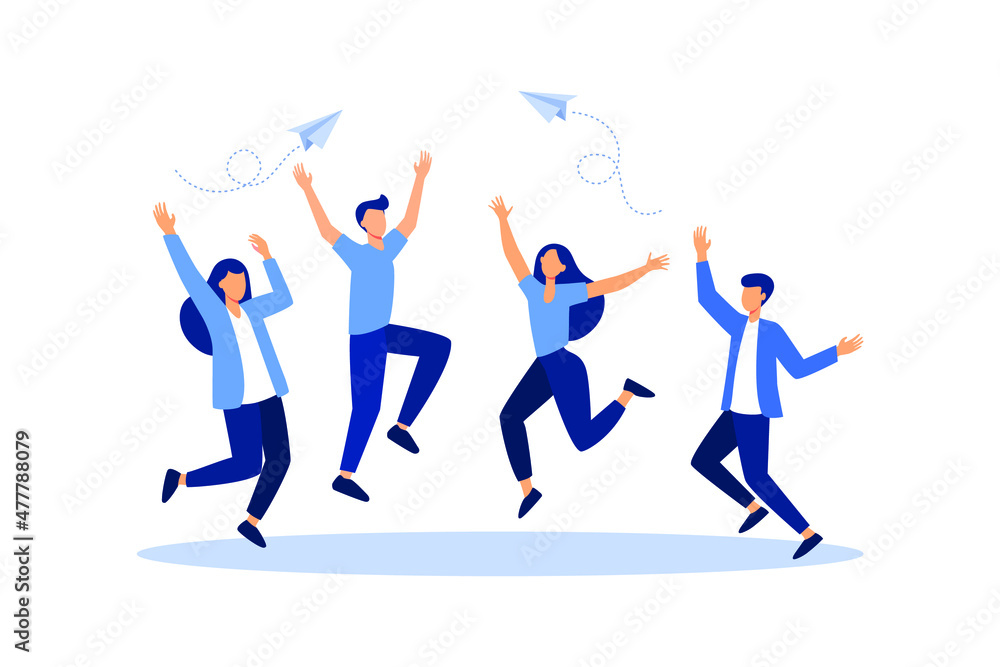 elegant business people celebrating characters flat modern design illustration Premium Vector elegant business people celebrating characters flat modern design illustration Premium Vector