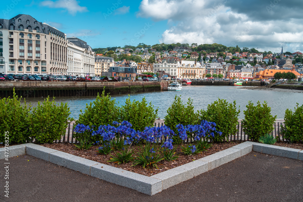 Trouville, France - August 6, 2021: A view at Trouville in Normandy, France