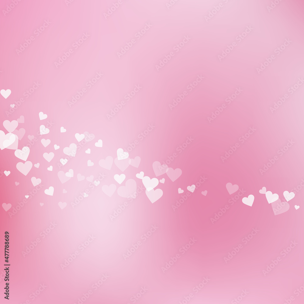White heart love confettis. Valentine's day comet