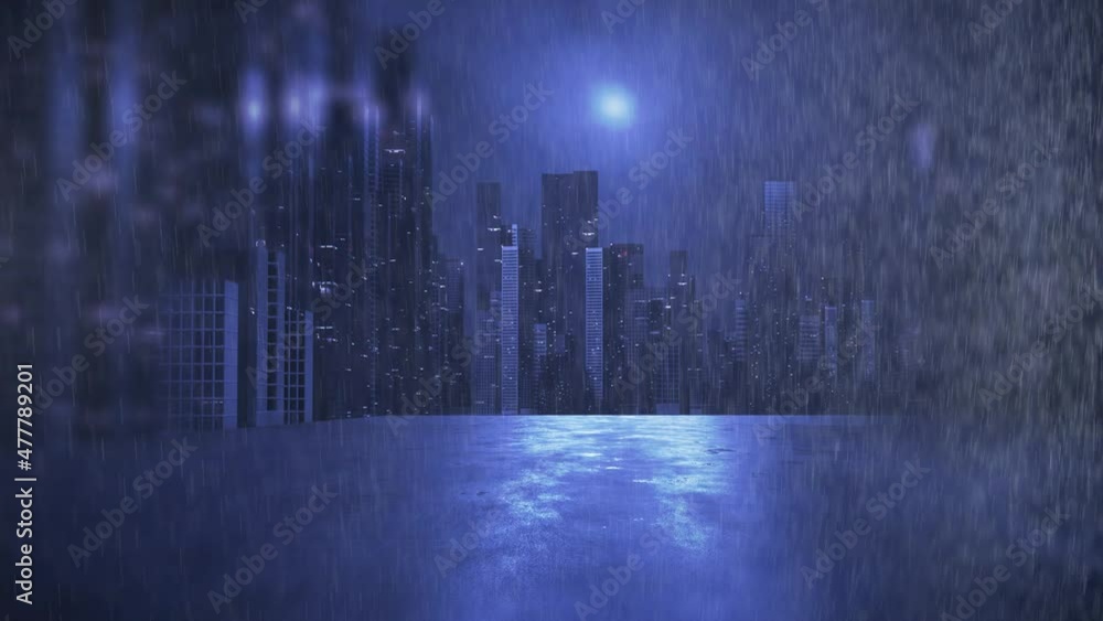 raining in front of city line and skyscrapers raining in front of city line and skyscrapers