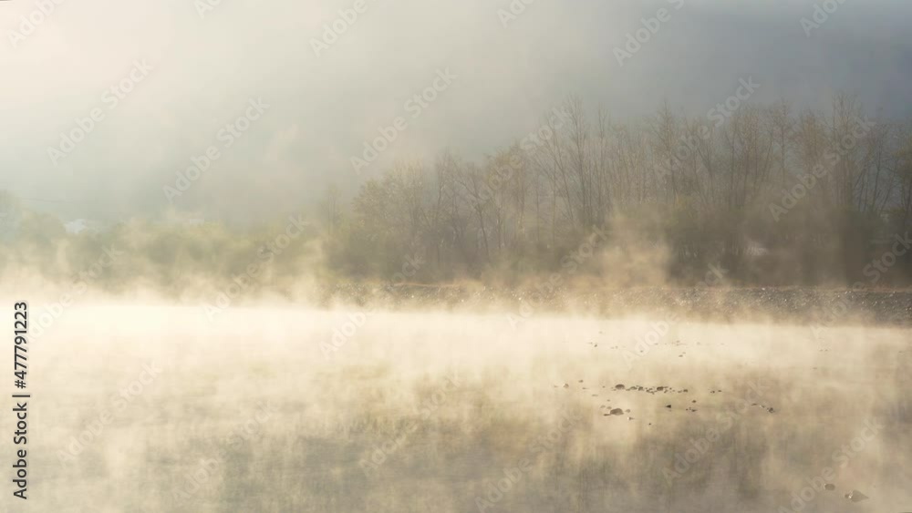 Qingyi River morning mist is misty in Jing County, Xuancheng City, Anhui Province, China Qingyi River morning mist is misty in Jing County, Xuancheng City, Anhui Province, China