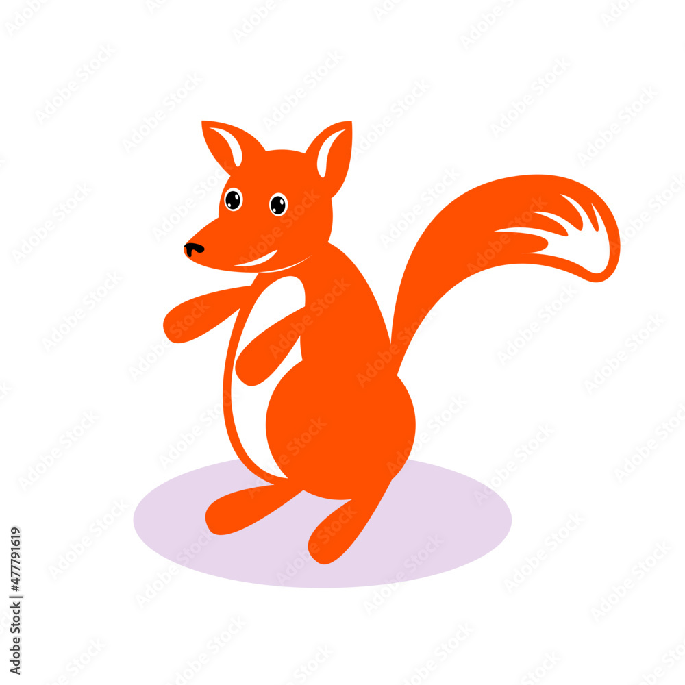 Obraz premium Stylized cartoon orange fox. Cartoon character