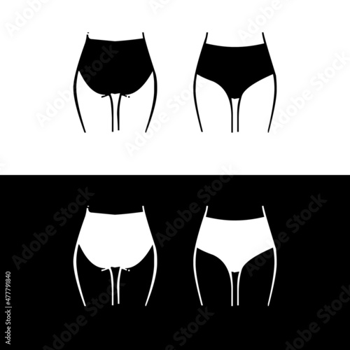 Sexy panties icon. Vector women ass in a thong.