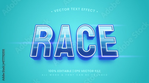 Race Retro 3d Editable Text Style Effect
