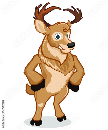 deer mascot cartoon in vector