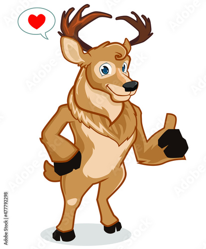 deer mascot cartoon in vector