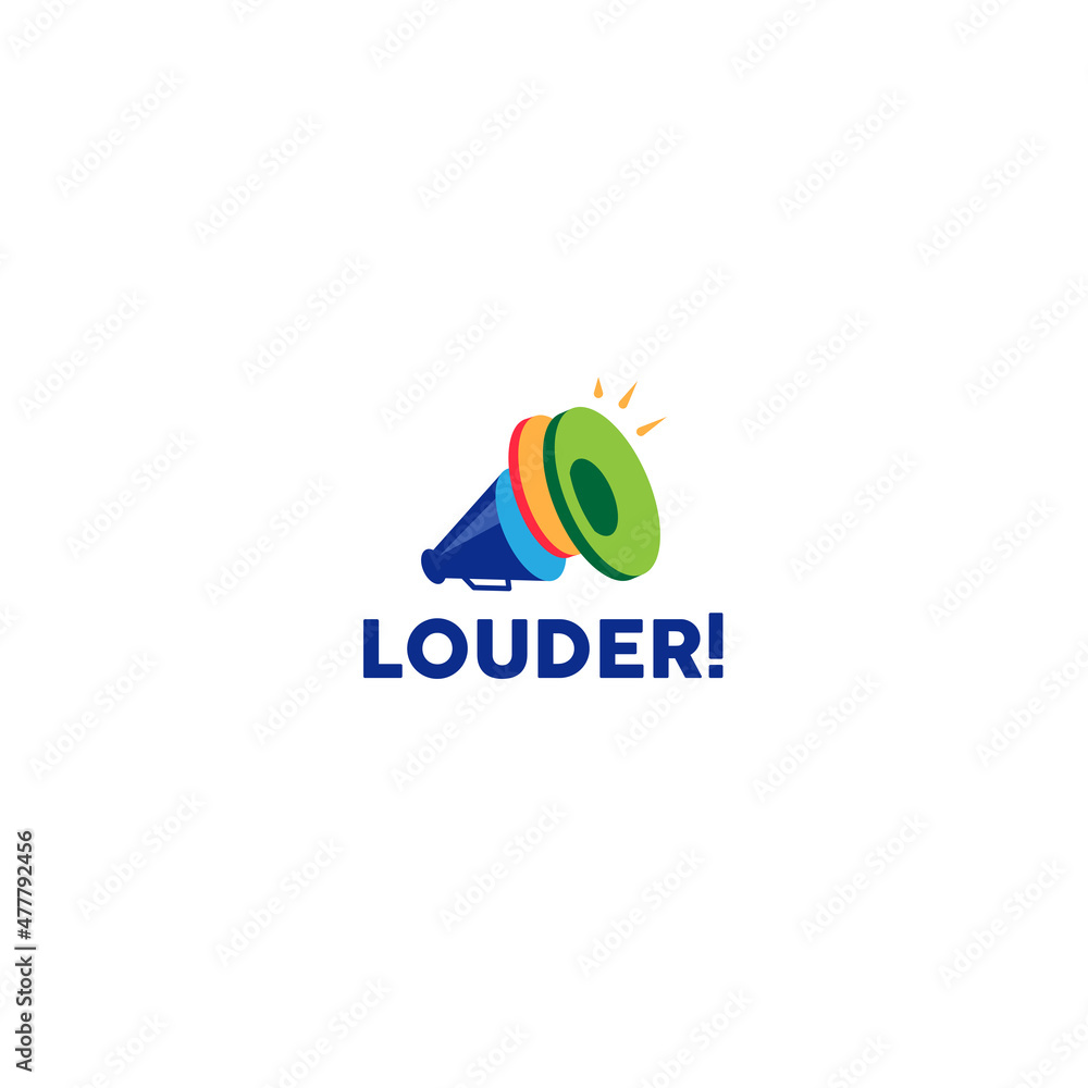 Modern colorful design LOUDER voice logo design