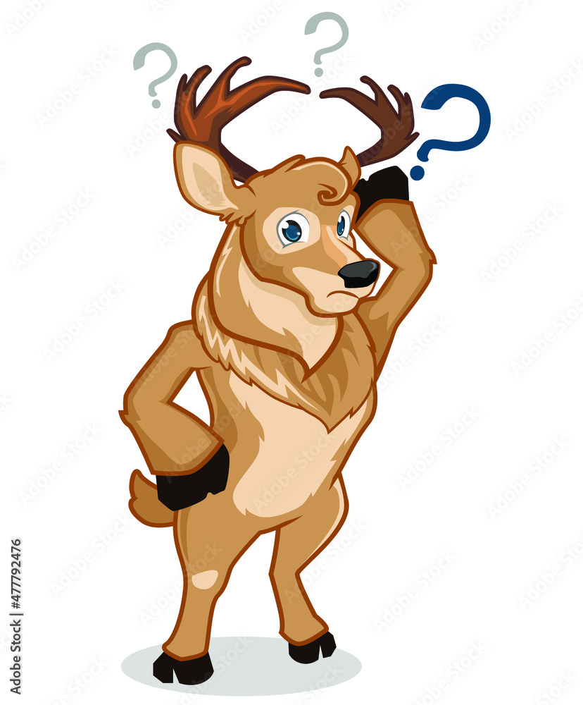 Fototapeta premium deer mascot cartoon in vector
