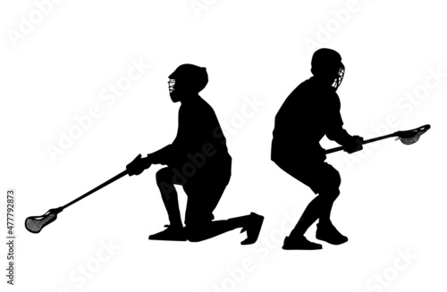 lacrosse players vector