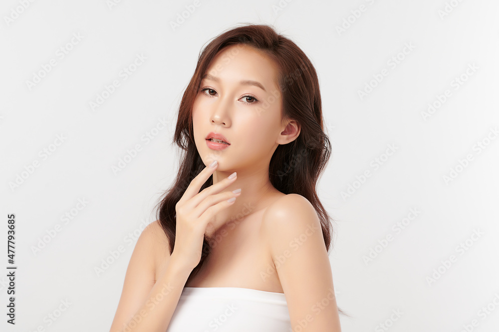 Beautiful young asian woman with clean fresh skin on white background, Face care, Facial treatment, Cosmetology, beauty and spa, Asian women portrait. Beautiful young asian woman with clean fresh skin on white background, Face care, Facial treatment, Cosmetology, beauty and spa, Asian women portrait.