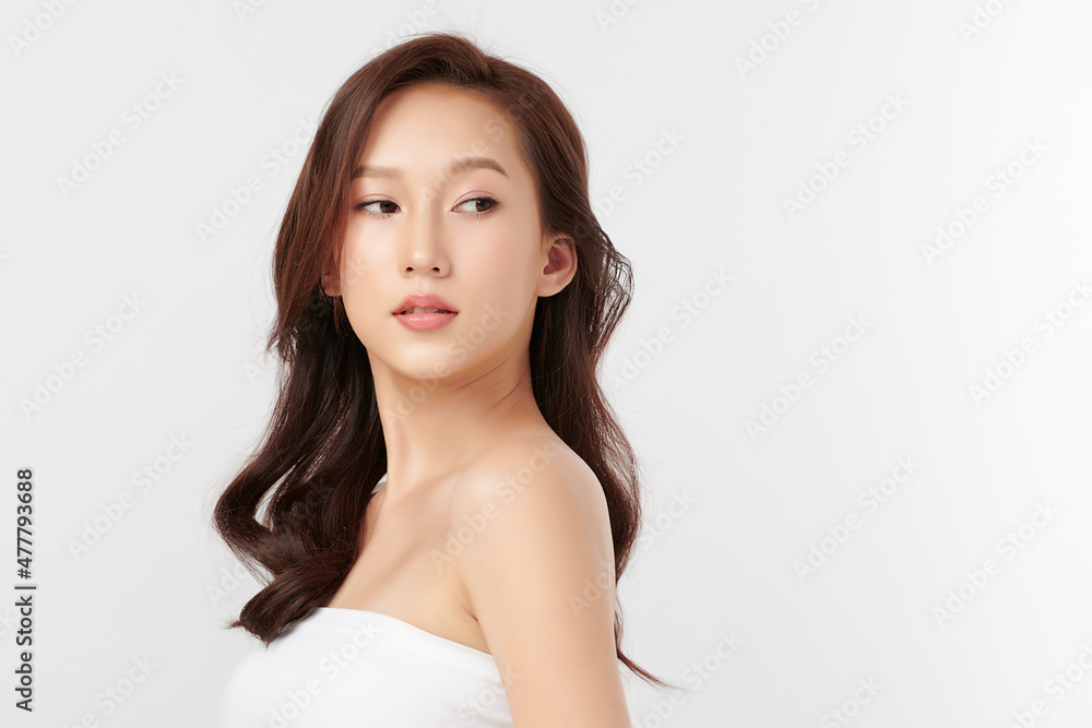 Beautiful young asian woman with clean fresh skin on white background, Face care, Facial treatment, Cosmetology, beauty and spa, Asian women portrait. Beautiful young asian woman with clean fresh skin on white background, Face care, Facial treatment, Cosmetology, beauty and spa, Asian women portrait.