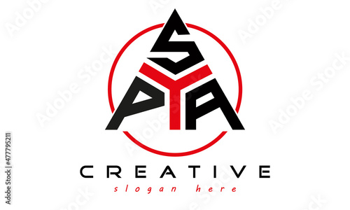 triangle badge with circle PSA letter logo design vector, business logo, icon shape logo, stylish logo template