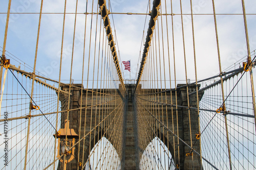 symmetrical view of brooklyn bridge