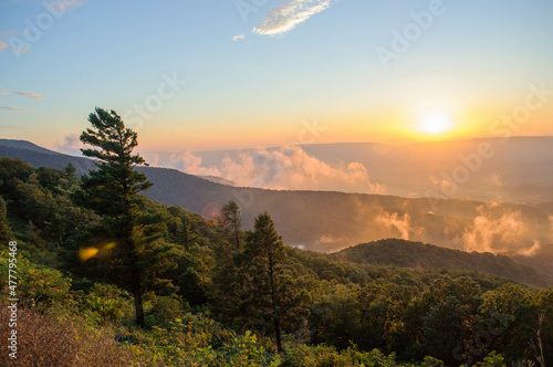 Foto sunset over shenandoah national park