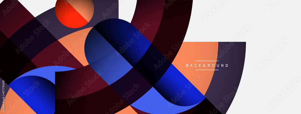Geometric abstract background. Round shapes, circles, lines composition for wallpaper banner background or landing page Geometric abstract background. Round shapes, circles, lines composition for wallpaper banner background or landing page