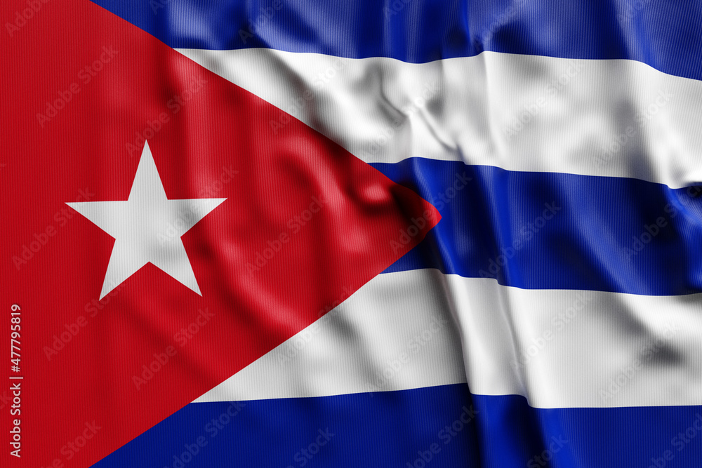 3D illustration of Cuba national developing flag. Country symbol. 3D illustration of Cuba national developing flag. Country symbol.