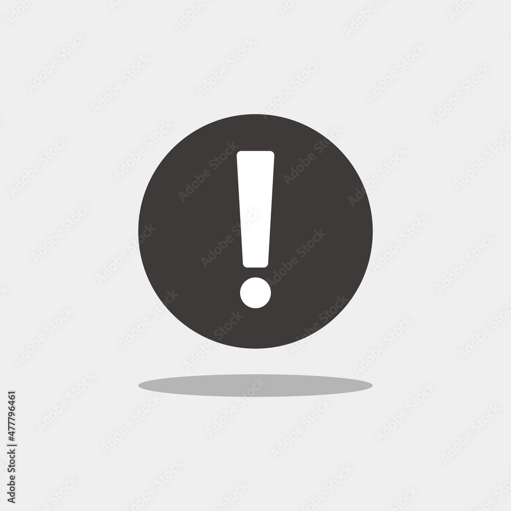Shaded exclamation point icon isolated on a gray background. Vector. Shaded exclamation point icon isolated on a gray background. Vector.