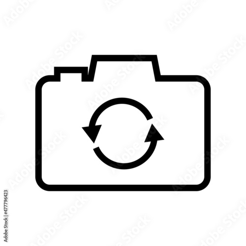 A rotating arrow in the camera icon.