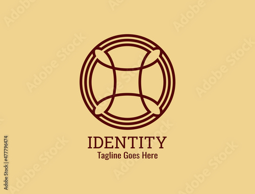 Initial H and basketball logo in maroon color
