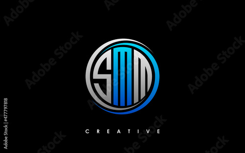 SMM Letter Initial Logo Design Template Vector Illustration