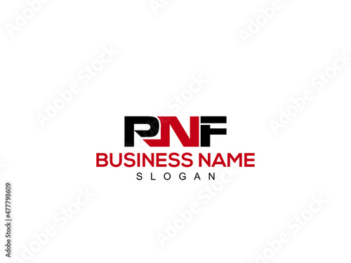 PNF Logo Design, Creative pn Letter logo Design with a Creative Cut photo