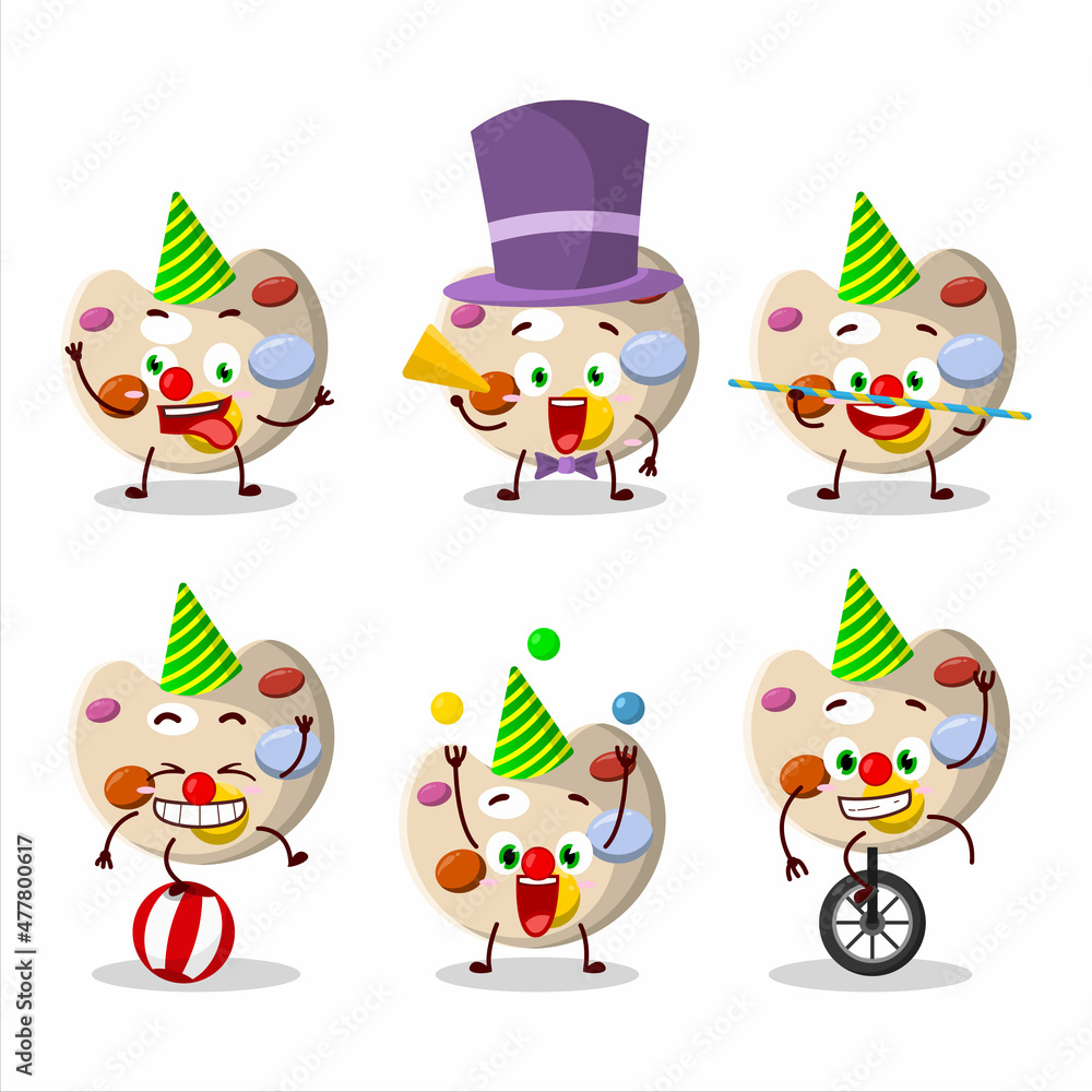 Cartoon character of paint palette with various circus shows Cartoon character of paint palette with various circus shows