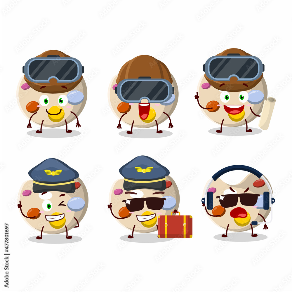 Pilot cartoon mascot paint palette with glasses Pilot cartoon mascot paint palette with glasses