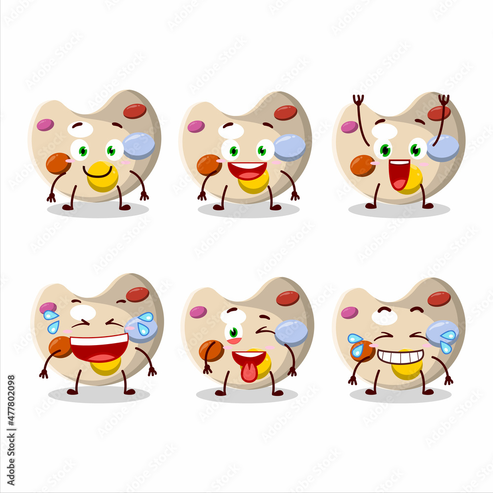 Cartoon character of paint palette with smile expression Cartoon character of paint palette with smile expression