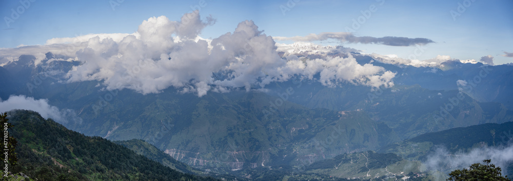 Panorama of the mountains in Almora, Uttarakhand, India