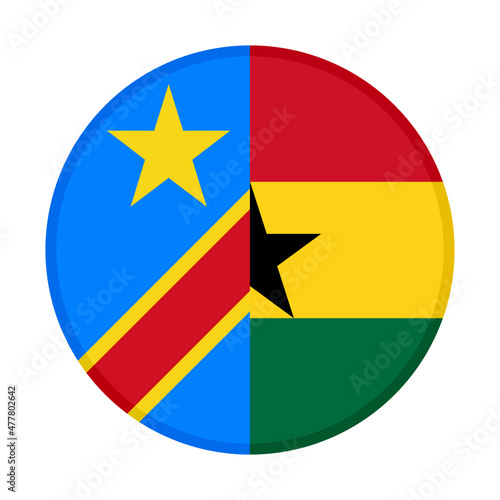 Free Download round icon with dr congo and ghana flags. vector illustration isolated on white background - GFXLoad